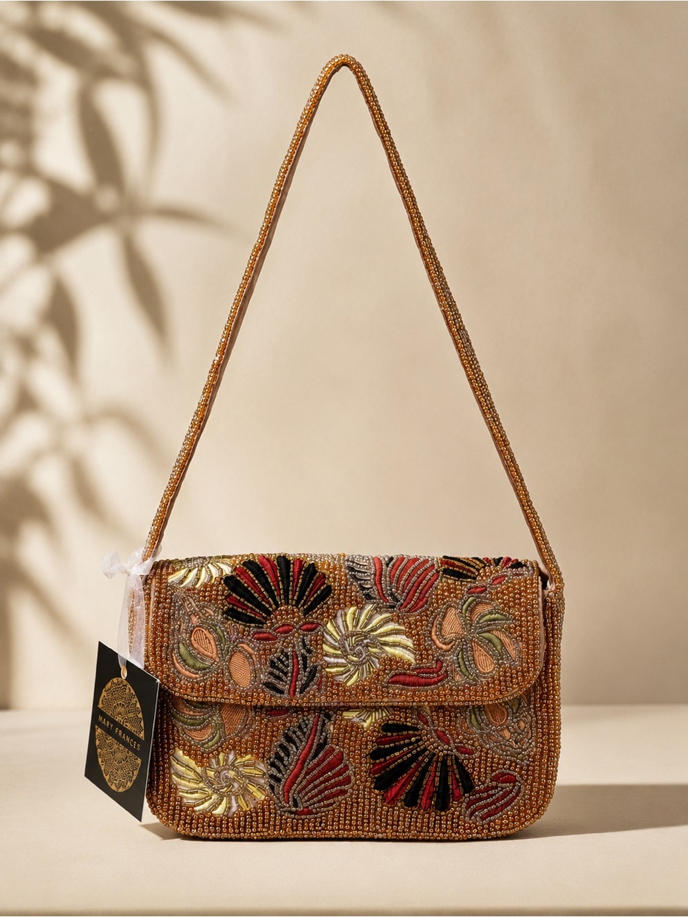 Seashell Beaded Shoulder Bag